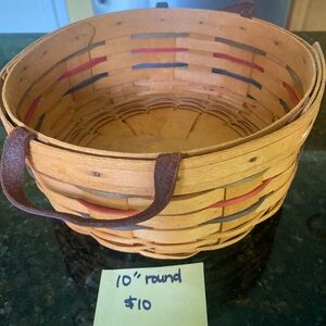 Longaberger 10” round basket